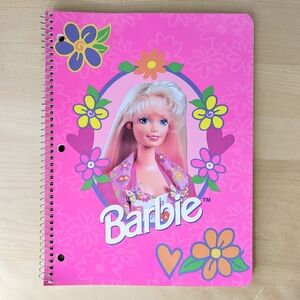 1993 Barbie with bangs pink wire bound notebook Vintage 90s NWOT